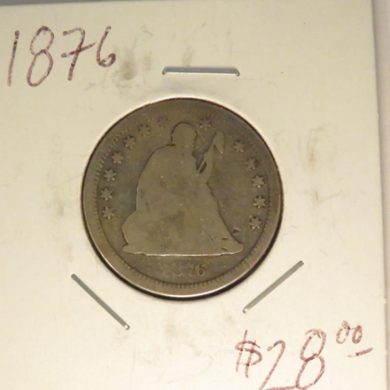 1876 Seated Liberty Quarter