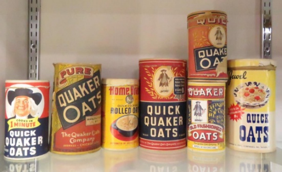 Oat containers Quaker Oats, Jewel quick oats, etc.