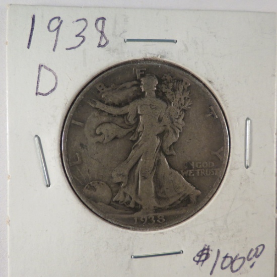 1938 D Walking Liberty Half Dollar Key Date