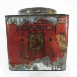 Antique Seminole coffee tin with paper label