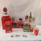 Coca-Cola anniversary clock with box, ornaments