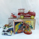 Hallmark toy tricycle, toy pedal car with box, etc