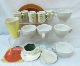 Red Wing stoneware mugs, cups, plates