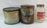 Vintage Butternut coffee tins & jar