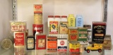 Vintage spice tins, Tones cream of tartar, etc..