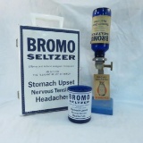 Bromo Seltzer dispenser, cup, booklet