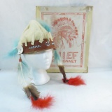 Chief War Bonnet hat missing some feathers