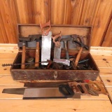 Vintage tool chest filled with Carpenter tools