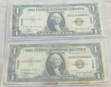 2 1935A Hawaii $1 Silver Certificates