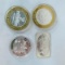 2 Silver Casino Coins, Silver Tea Party Coin & 1oz