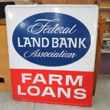 Vintage steel Federal Land Bank Farm Loan sign