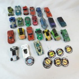 23 1960s Hot Wheels Redlines & 8 Buttons in Case