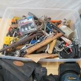 Large lot of hand tools, tool belt, gel knee pads