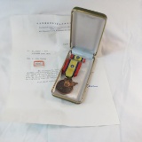 WWII China War memorial medal with box & letter