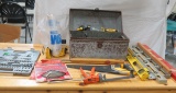 Hand tools in toolbox, tap & die, six levels