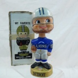 Vintage ceramic Detroit Lions bobble head in box