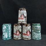 5 Hamm's Ceramarte beer steins