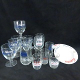 Vintage Hamms beer glasses and ashtrays