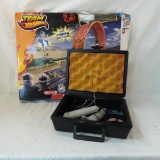 Team Hot Wheels slot car set & 3 slot cars