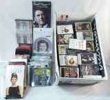 CD's, Cassette tapes, DVD's and VHS tapes