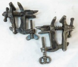 2 Vintage Jewelers vises with anvils