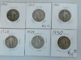 6 Standing Liberty Quarters 1925x2, 26, 28, 29, 30