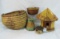 Vintage Native American baskets, Birch birdhouse