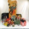 Coca Cola collectibles, trays, bottles, car, etc