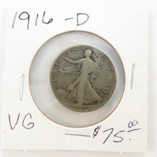 1916 D Walking Liberty Half Dollar