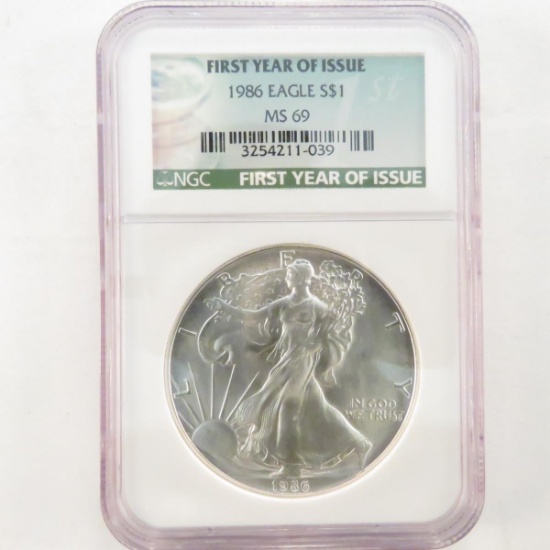 1986 American Silver Eagle NGC Graded MS69