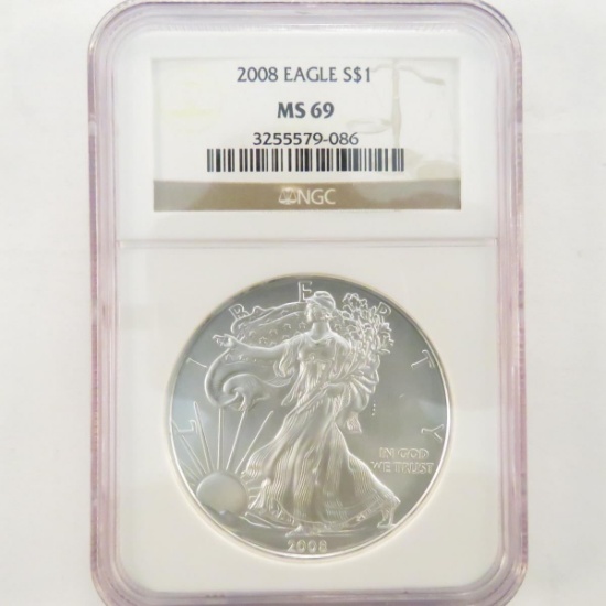 2008 American Silver Eagle NGC Graded MS69