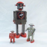 3 modern tin robots