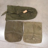 3 WWII Era canvas duffle bags