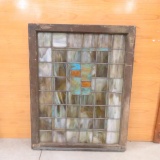 Antique stained and leaded glass window