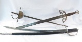 3 swords - 1 with sheath