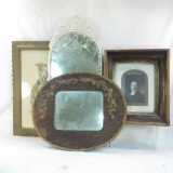 Vintage litho, photo & 2 mirrors - 1 is damaged