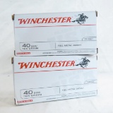 Winchester USA 40S&W 40S 165 FMJ 100 RDS - NEW