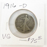 1916 D Walking Liberty Half Dollar