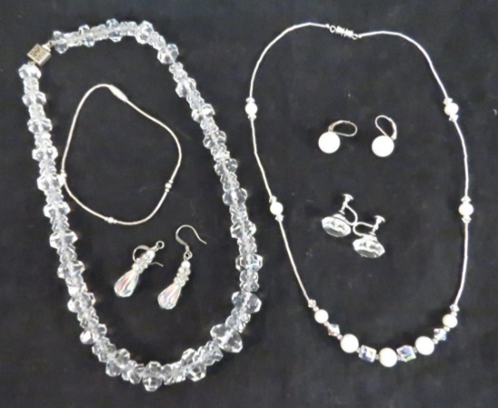 Crystal and sterling jewelry group