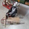 New set of kid's golf clubs & vintage wooden sled