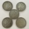 5 Morgan Silver Dollars 1881o, 86o, 89o, 90, 1891o
