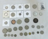 Foreign coins- many silver