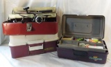 3 Vintage tackle boxes with gear