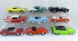 9 collectible Diecast cars 1:24 scale