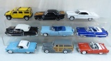 9 collectible Diecast cars & convertibles 1:24 scale