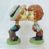 Vintage LeGo Kiss Me Cowboy & cowgirl bobbleheads