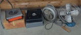 2 Vintage fans, 2 burners and a sickle