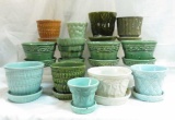 Collection of vintage ceramic violet pots - McCoy