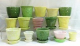 Collection of vintage ceramic violet pots- Shawnee