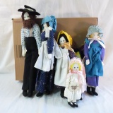6 Little House on the Prairie fabric dolls 1975